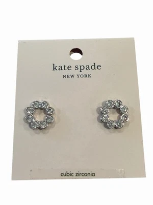 Pendientes Kate Spade para mujer círculo completo cristal enchapados en plata y circonita cúbica Foto 1 de 4