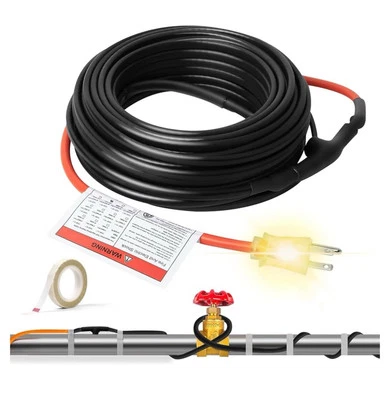 Topdure Efficient Water Pipe Heat Tape for Water Pipe Freeze Protection 6ft 120V