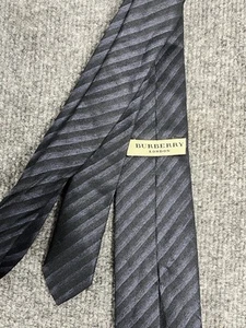 Burberry London Mens Tie Silk 60" Stripe Blue - Picture 1 of 4