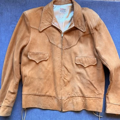 Vintage Rare 1950s LEVIS Shorthorn Suede Rockabilly Western Jacket - Large Size - Image 1 of 4