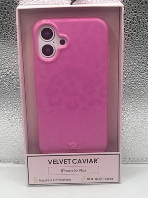 Funda de teléfono de terciopelo caviar iPhone 16 Plus MagSafe 10 pies probada contra caídas - rosa Foto 1 de 3