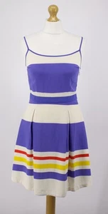 JUICY COUTURE FIJI SILK DRESS WOMENS STRAPPY STRIPED UK 8 RRP £259 AD - Picture 1 of 6