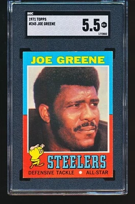 Topps 1971 "Mean" Joe Greene novato #245 SGC 5,5 Foto 1 de 2