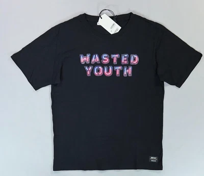 Women's Men's WESC Superlative Conspiracy "Wasted Youth Always Lit" T-Shirt NEW - Изображение 1 из 2