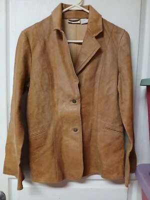 Newport News Vintage Brown Suede Button Up Jacket Blazer Size 8-Fitted - Image 1 of 4
