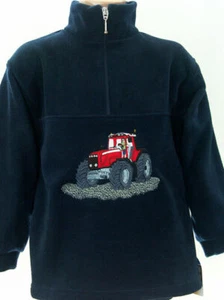 Zintgraf Fleece Troyer Pullover Stickerei roter Traktor Q30 - Bild 1 von 2