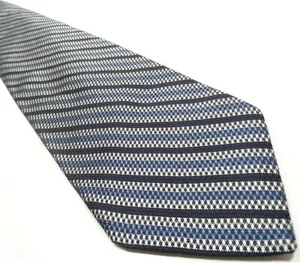 Faconnable Mens Tie 100% Silk Blue Geometric Pattern Necktie Made in France - Picture 1 of 10