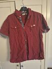Mens Lee Cooper Red Check Short Sleeve Shirt Size Large Great Condition