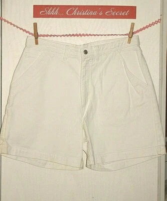 Pantalones Cortos Mujer CHEROKEE Denim Clásicos Blancos Carpintero Cómodos Talla 16 W * XLNT Foto 1 de 3