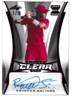 2020 Leaf Trinity Baseball RAIMFER SALINAS Rookie Clear Autograph XRC 7/10 - Image 1 of 2