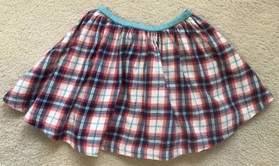 Falda de franela a cuadros turquesa roja y azul MINI BODEN talla 5-6 para niñas Foto 1 de 4