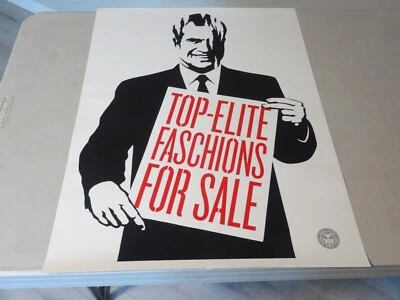 2011 Shepard Fairey Obey Giant " TOP ELITE FASCHIONS FOR SALE " POSTER AP 18X 24 - Image 1 of 4