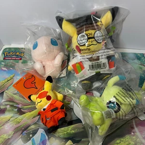 Pokemon New Plush Lot Set Pikachu Celebi Mew - New Set - Picture 1 of 7