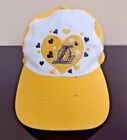 Lakers Hat Hearts Rhinestones Strap back Colosseum Los Angeles Cap Yellow White