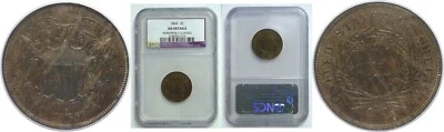 1865 2C Two-Cent Piece Fancy 5 NCS/NGC AU Details Misholdered - Image 1 of 3