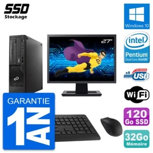 PC Fujitsu E510 Dt Pantalla 27" Pentium G2020 RAM 32Go SSD 120Go Windows 10 Wifi - Imagen 1 de 8