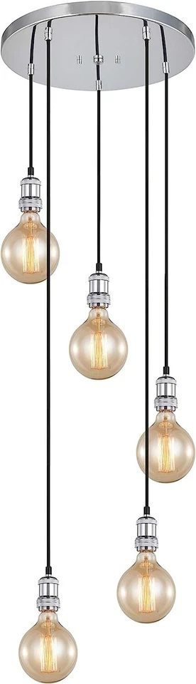 Colgante Woodbridge Iluminación 5 Luces Cromo Contemporáneo con Bombillas 18325CHR-G125 Foto 1 de 4