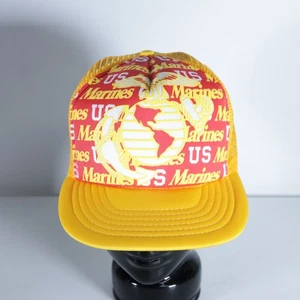 Marines de Estados Unidos USMC Amarillo Rojo Águila Globo Ancla De Colección Camionero Sombrero Malla Raro - Imagen 1 de 8