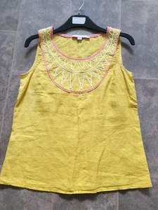 BODEN - YELLOW LINEN SLEEVELESS SUN TOP - SIZE 8. - Picture 1 of 4