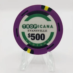 Tropicana Hotel Casino Evansville Indiana $500 Casino Chip - Picture 1 of 3