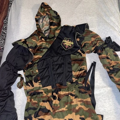 Special Ops Ninja Warrior Military Camo Fancy Dress Up Halloween Child Costume - Image 1 of 4