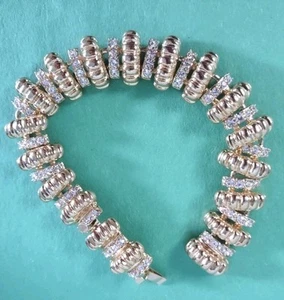Vintage JBK Camrose & Kross JACQUELINE KENNEDY Clear Crystal Bracelet Gold Tone - Bild 1 von 12