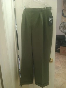 Vintage Smokey Joes Bruno Hose Herren Gr. 42 Grün Plissee Hose USA - Neu mit Etikett - Bild 1 von 4