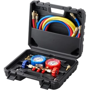 AC Manifold Gauge Set 3-Way Fit R134A R12 R502 Refrigeration Charging - Picture 1 of 12