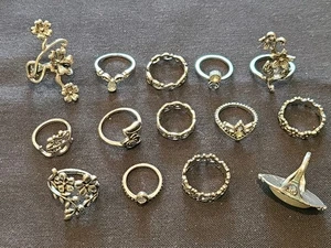 Schönes Ring Konvolut, 14, silberfarben, Größe Small 5 & 6, tolle Form - Bild 1 von 4