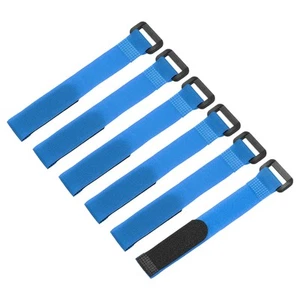 6Pcs Battery Tie Down Straps,0.8x8" Blue Nylon Hold Down Hook Loop Strap - Afbeelding 1 van 6