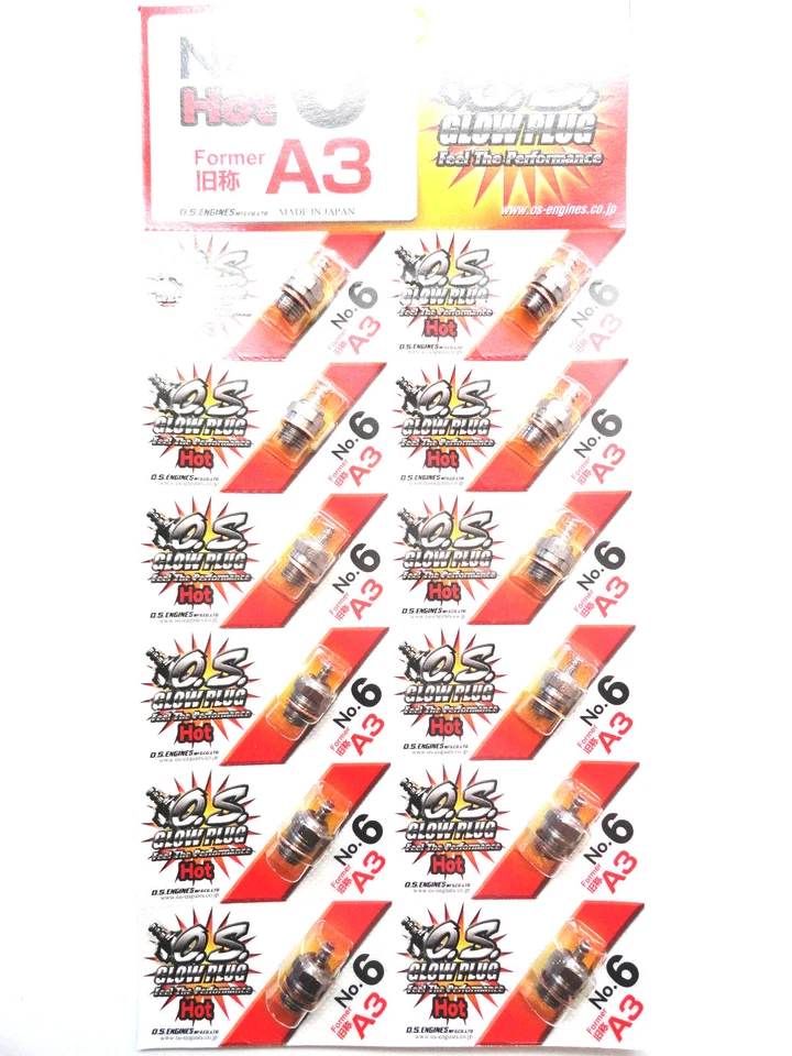 OS No.6 #6 A3 Hot Nitro Glow Plug - 12 Pack 71605300 - Image 1 of 1