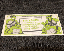 Vtg Teenage Mutant Ninja Turtles Cereal Paper Non Winning Game Piece 1989