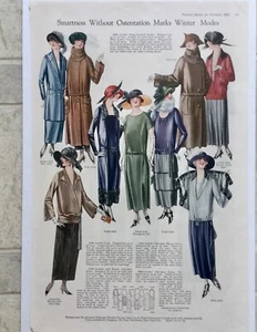 Pictorial Review Dec. 1922 WINTER MODES Women's Fashion Magazine Page - Picture 1 of 4