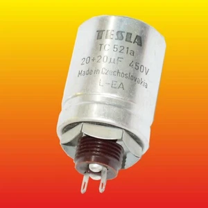 (20uF + 20uF) 450V TESLA ÓXIDO DE ALUMINIO CONDENSADOR ELECTROLÍTICO TC521a - Imagen 1 de 5