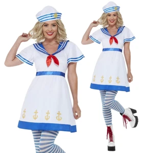 Damen Seemann Kostüm Erwachsene sexy Crew Kostüm Damen Henne Do Outfit UK 8-18 - Bild 1 von 4