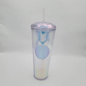 Starbucks Iridescent 24 oz ounce Tumbler Diamond Lid 011113601 SOME WEAR - Picture 1 of 11