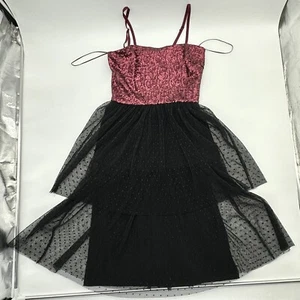 Dress the Population Kady Merlot Women's Sz Small Sequin Tiered Mesh Dress NWOT - Picture 1 of 7