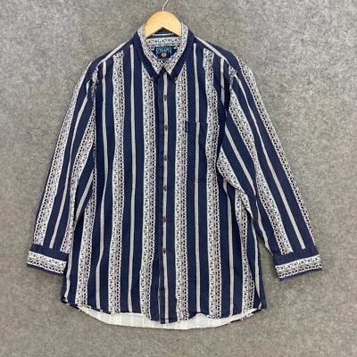 Vintage Chaps Ralph Lauren Mens Shirt Size XL Extra Large 90s Striped Slim 51725 - Image 1 of 4