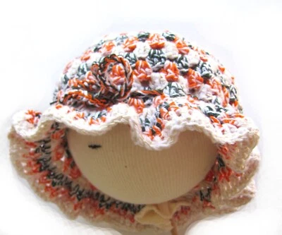 KSS Hecho a Mano Ajustable Amarillo/Verde Bebé Sombrero para Sol 14-18" (0-36 Meses) HA-527 Foto 1 de 2