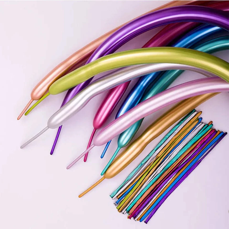 100 peças/pacote, 1,8 g metálico 260 balões longos coloridos torção animal balões mod - Imagem 1 de 4