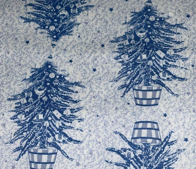 Por 1/2 yarda Hogar para las Fiestas Árbol de Navidad Tela de Algodón Libre Espíritu Azul Foto 1 de 4