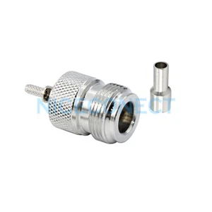 Conector de RF hembra tipo N Crimpado Jack para cable recto LMR100 RG316 RG174 - Imagen 1 de 4