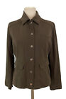 Chico's 0 Women's Jacket Small 4 Chocolate Brown Snap Front