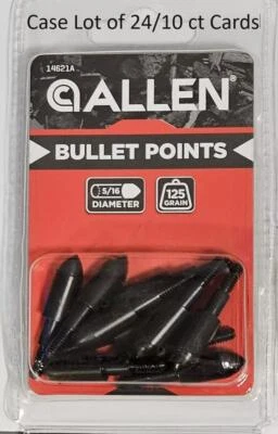 240 Allen Bullet Points 125 Grain 5/16 Diameter Arrow Heads Archery Field 14621A - Image 1 of 2