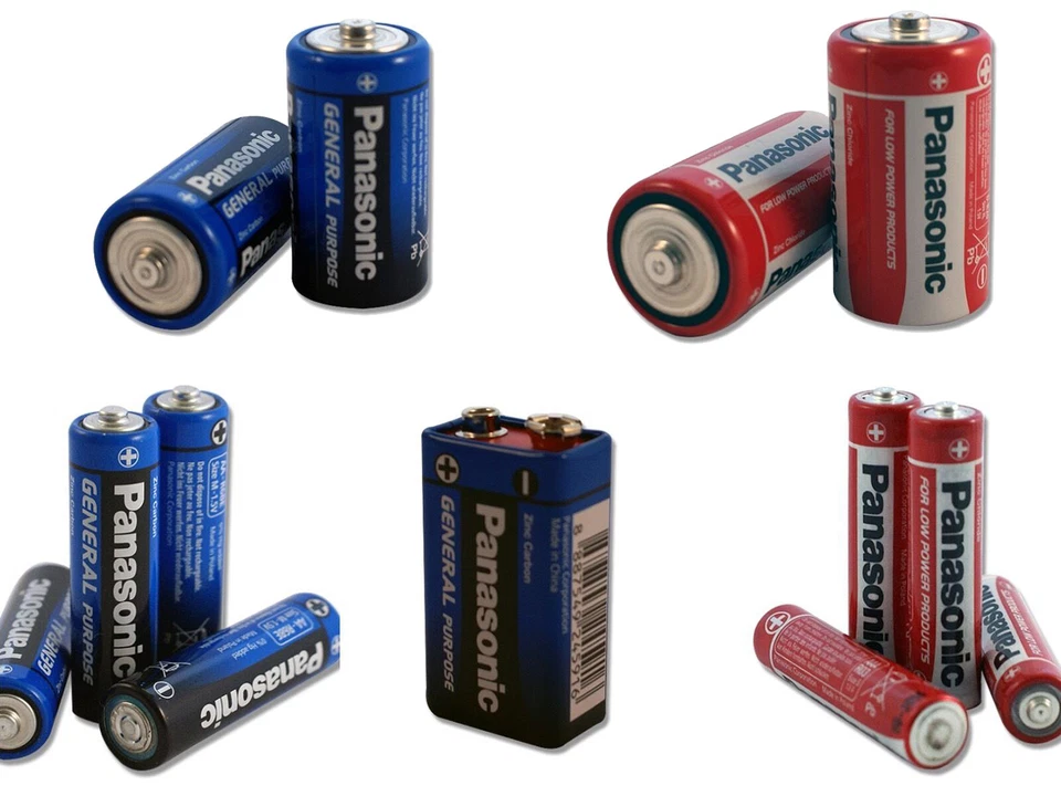Panasonic Batterien Set - Zink / Kohle - TYP: R06 R03 R20 R14 9V - AA AAA C D - Bild 1 von 1