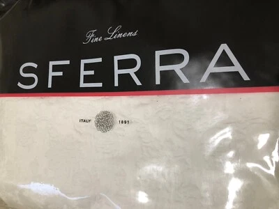 New Sferra Geneva Blanket Cover and Sham Set- White Queen - Image 1 of 4
