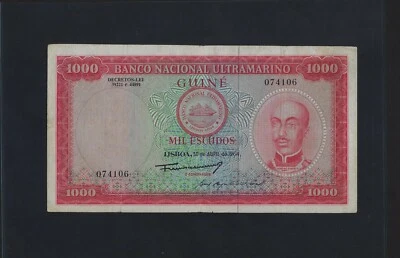 Portugal PORTUGUESE Guinea 1000 Escudos 1964 P-43 FINE - Image 1 of 2