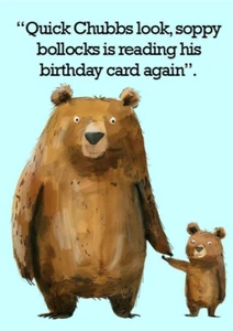 Tarjeta abierta de feliz cumpleaños tamaño A5 adulto humor divertido tarjeta de cumpleaños osos - Imagen 1 de 4