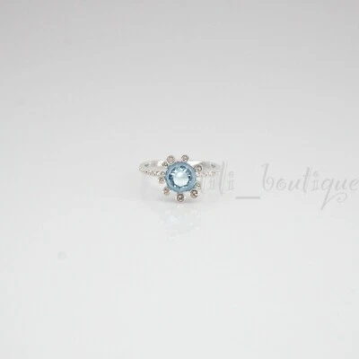 Nuevo en caja Nuevo Anillo Swarovski 5479929 Oliva Azul Aqua Cristales Chapado en Rodio Talla 55 Foto 1 de 4