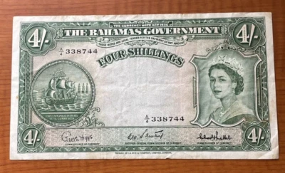 1953 Bahamas 4 Shillings - World Banknote Currency - Image 1 of 2